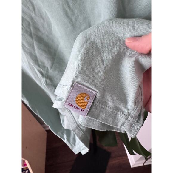Womens Carhartt Relaxed Fit Mint Green T Shirt - Picture 2 of 3